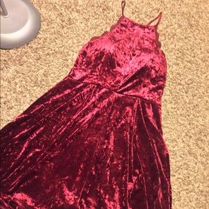 Red velvet dress